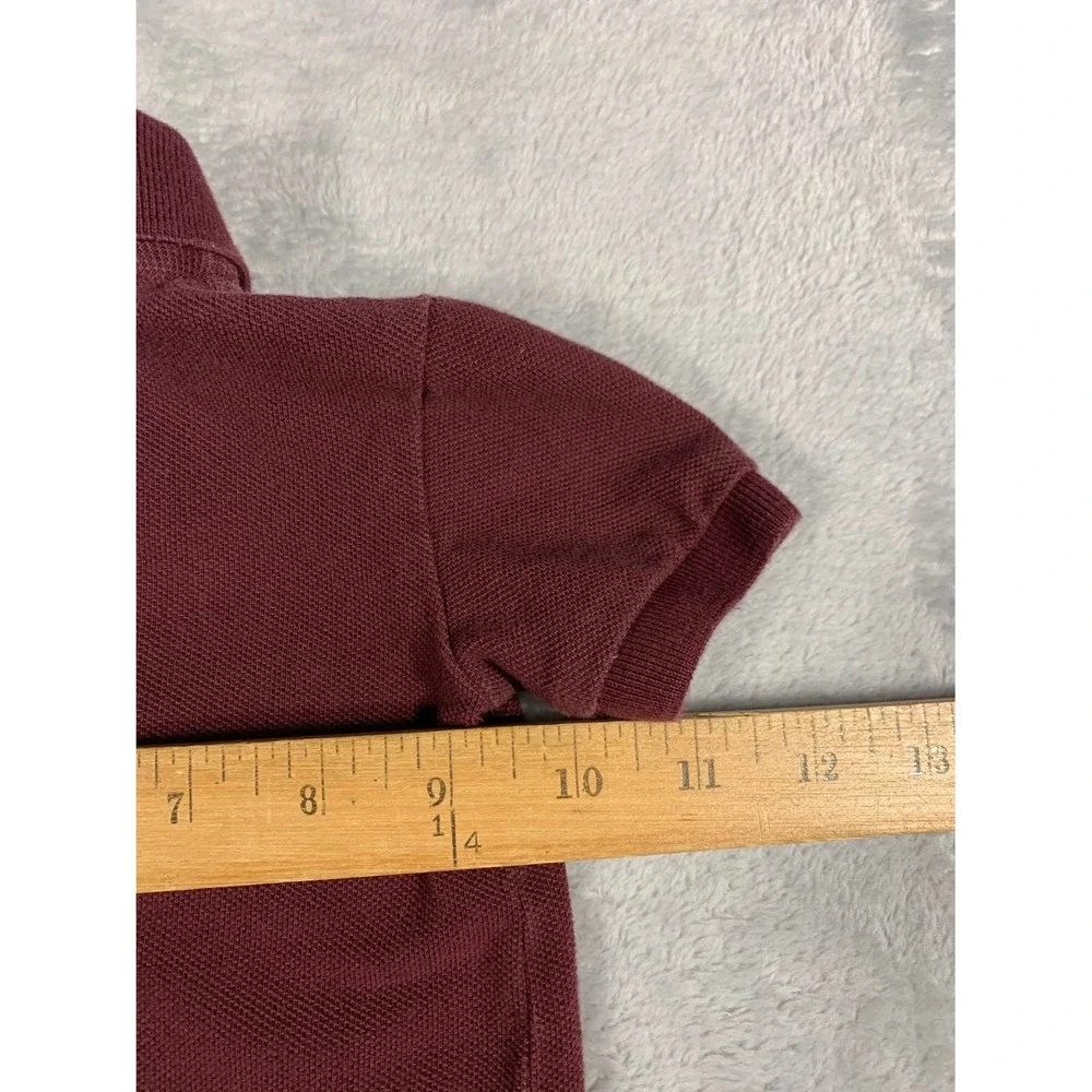 Ralph Lauren Baby Polo Shirt Size 8M Burgundy Pony Logo Short Sleeve